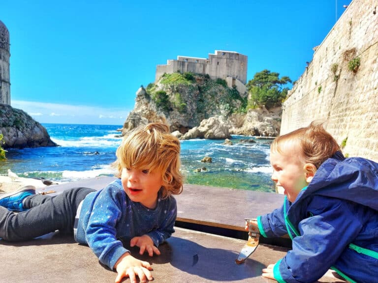 Exploring Dubrovnik old town with toddlers