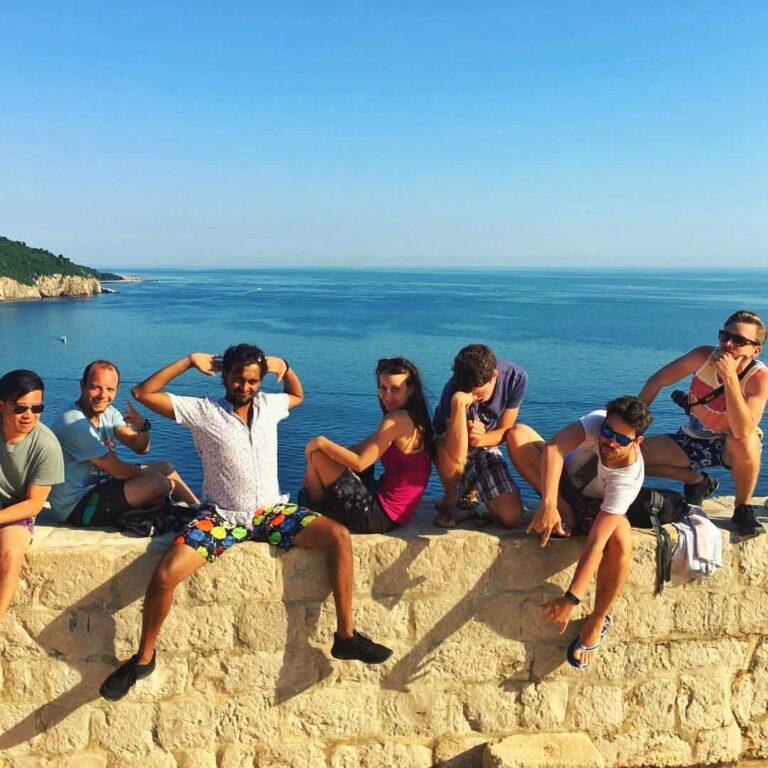 Walking the Dubrovnik city walls with friends – top things to do in Dubrovnik